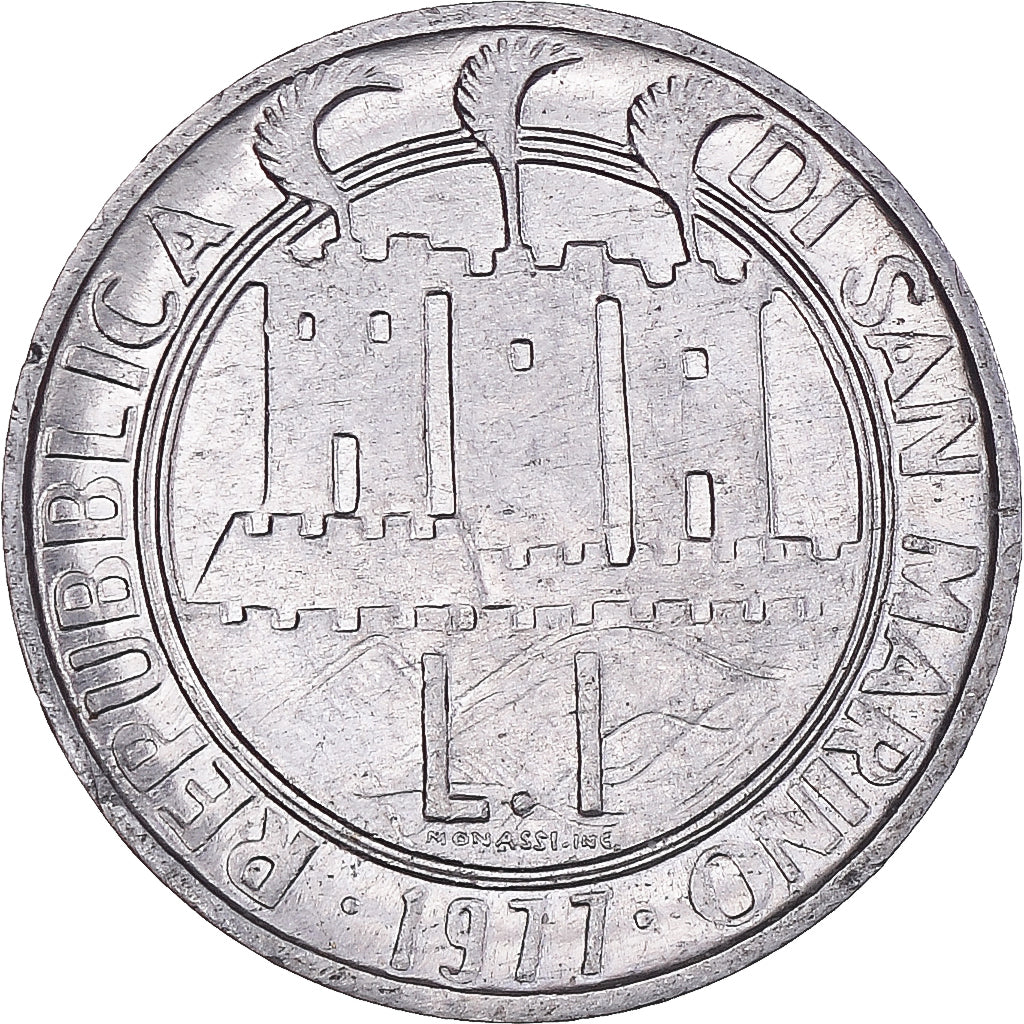 Moneda, San Marino, Lira, 1977, FAO Commemorative Environment, MBC, Aluminio