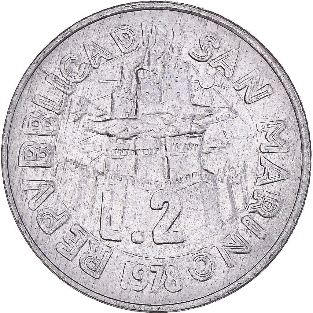 Monnaie, Saint Marin , 2 Lire, 1978, Rome, TTB+, Aluminium, KM:77