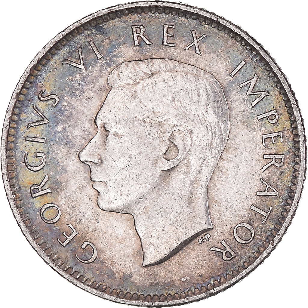 Coin, South Africa, George VI, 6 Pence, 1938, AU(50-53), Silver, KM:27