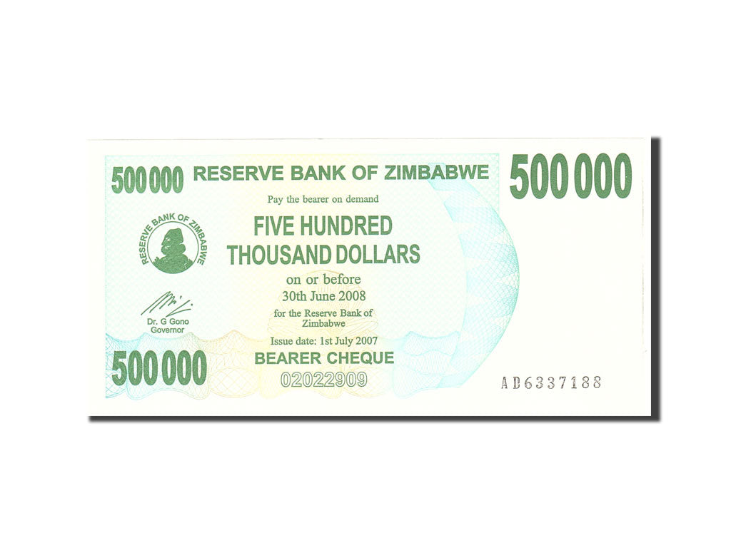 Banknote, Zimbabwe, 500,000 Dollars, 2007, 2007-07-01, KM:51, UNC(65-70)