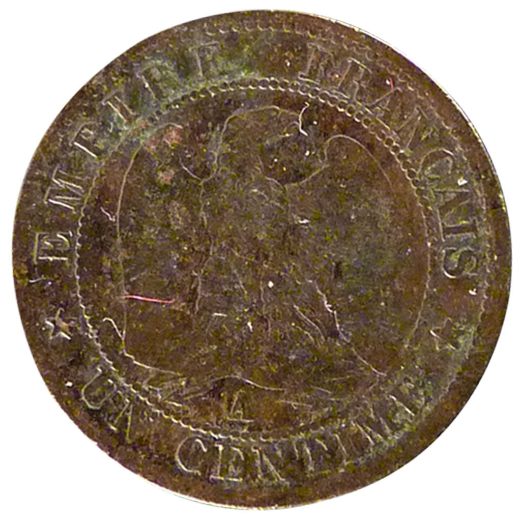 FRANCE, Napoléon III, Centime, 1855, Paris, KM #775.1, F(12-15), Bronze, Gadoury