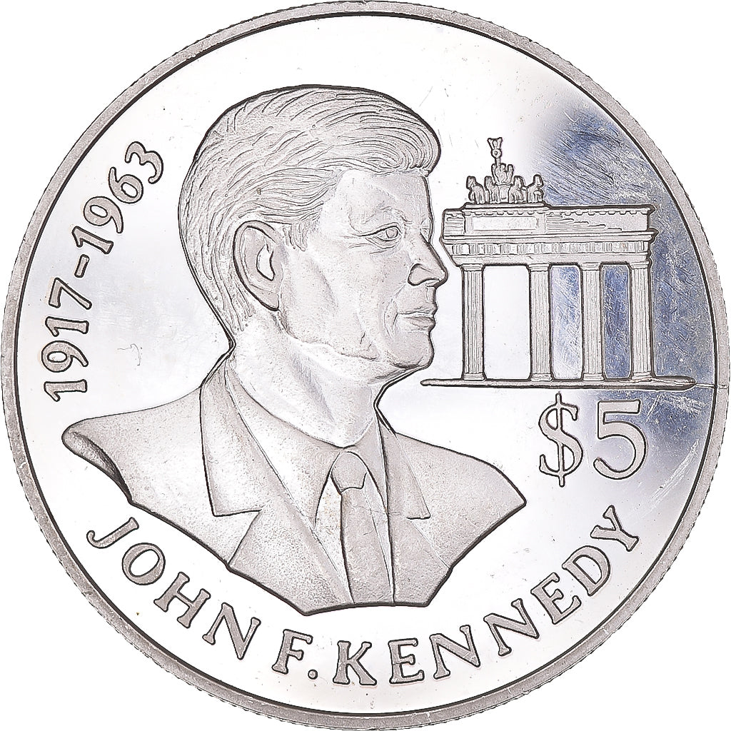 Münze, Neuseeland, 5 Dollars, 1992, NIUE.John F. Kennedy.BE, UNZ, Silber, KM:76