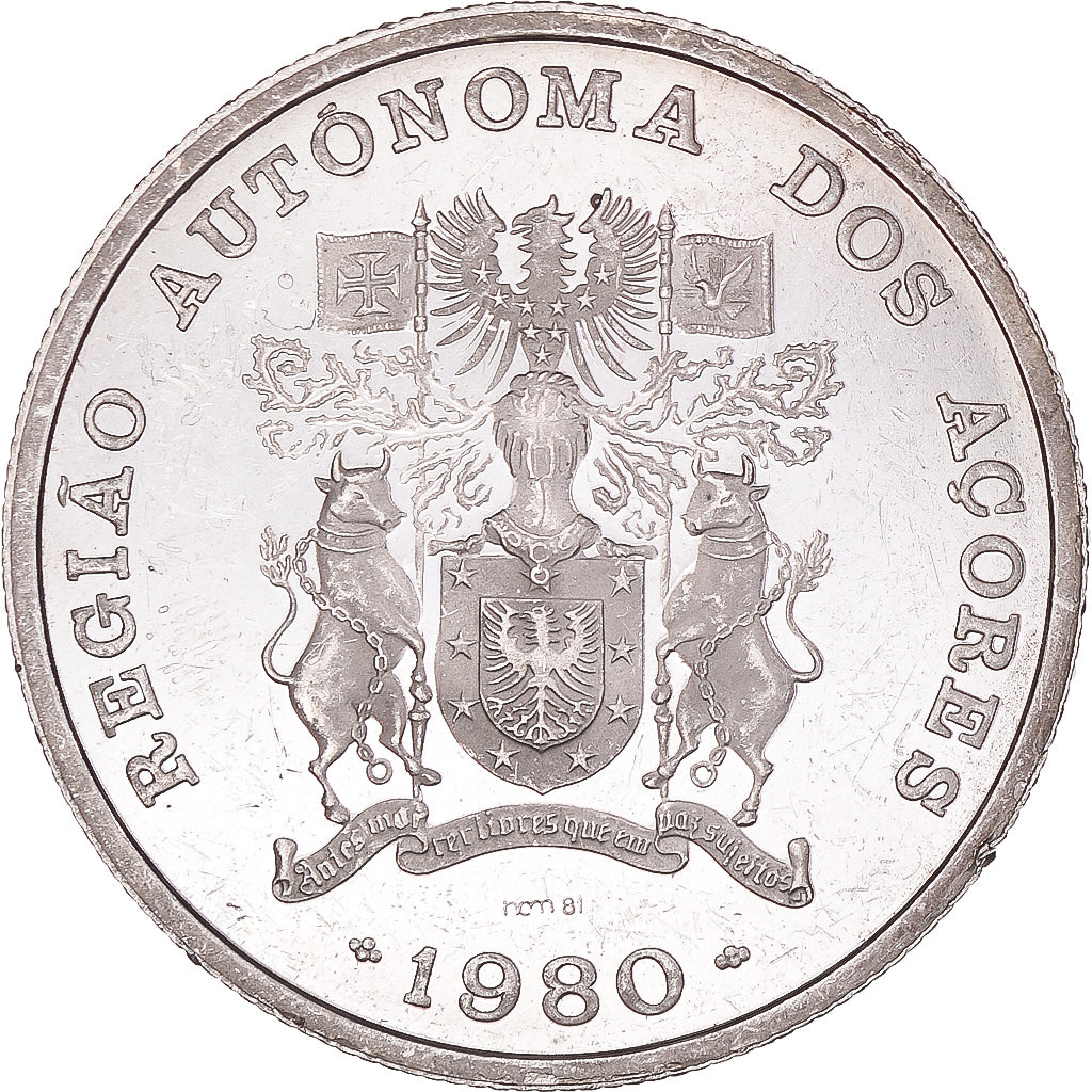 Moeda, Portugal, 25 Escudos, 1980, Autonomie régionale des Açores ,BE