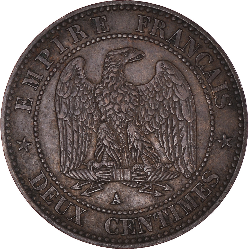 Münze, Frankreich, Napoleon III, 2 Centimes, 1855, Paris, SS+, Bronze