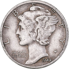 Coin, United States, Mercury Dime, Dime, 1944, U.S. Mint, Denver, EF(40-45)