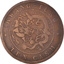 Monnaie, Chine, 10 Cash, 1900-1906, KWANG-TUNG, TB+, Cuivre