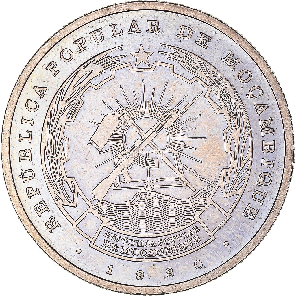Coin, Mozambique, 10 Meticais, 1980, EF(40-45), Copper-nickel, KM:102