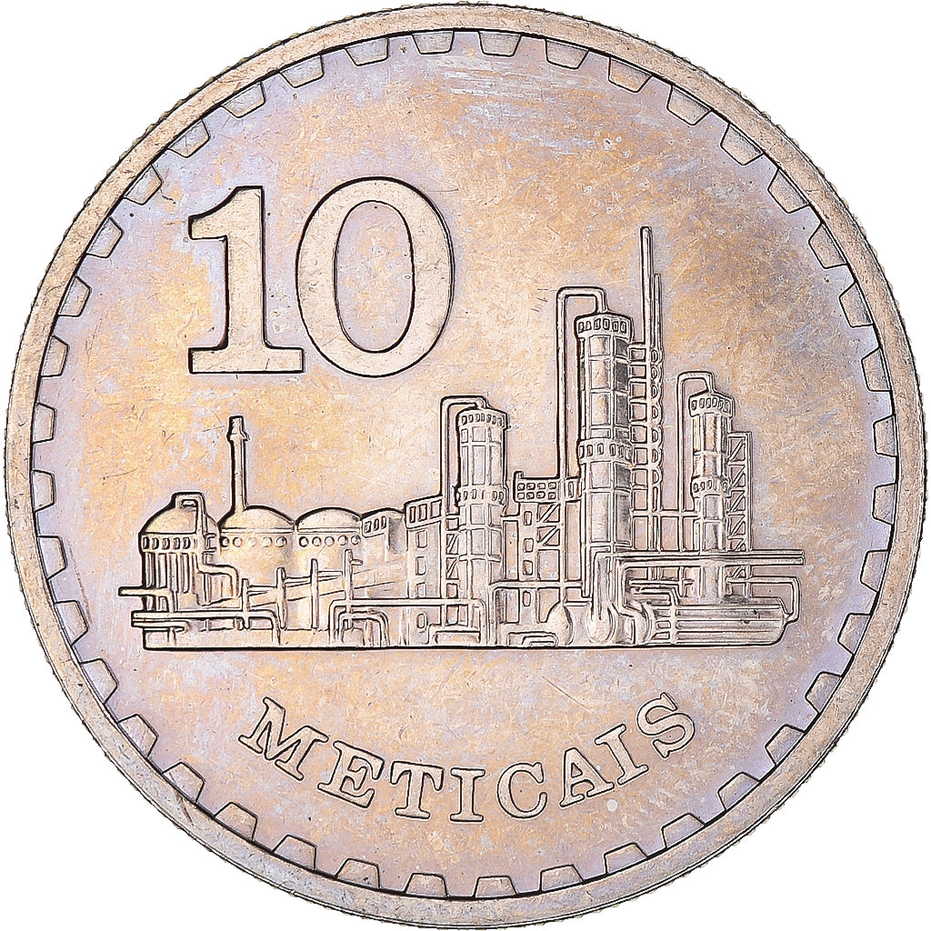 Coin, Mozambique, 10 Meticais, 1980, EF(40-45), Copper-nickel, KM:102