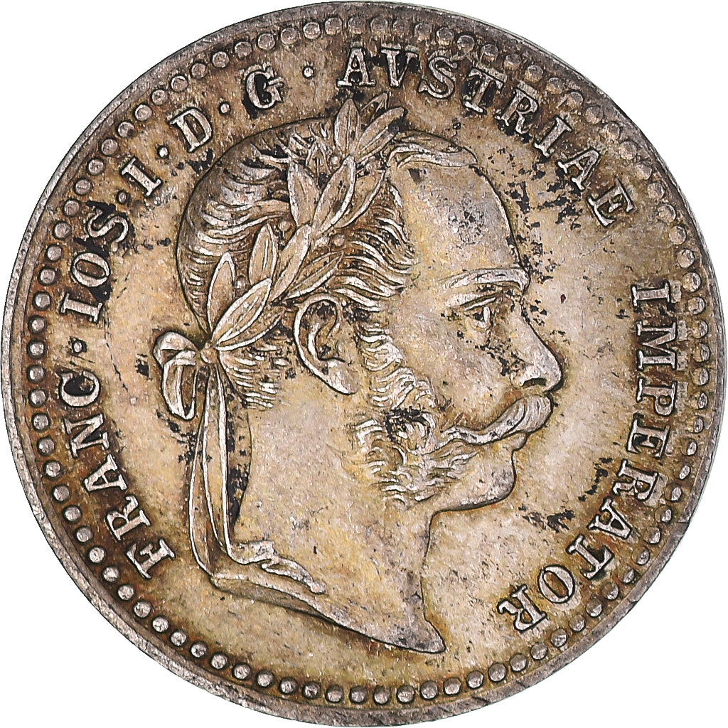 Moeda, Áustria, Franz Joseph I, 10 Kreuzer, 1872, AU(50-53), Prata, KM:2206