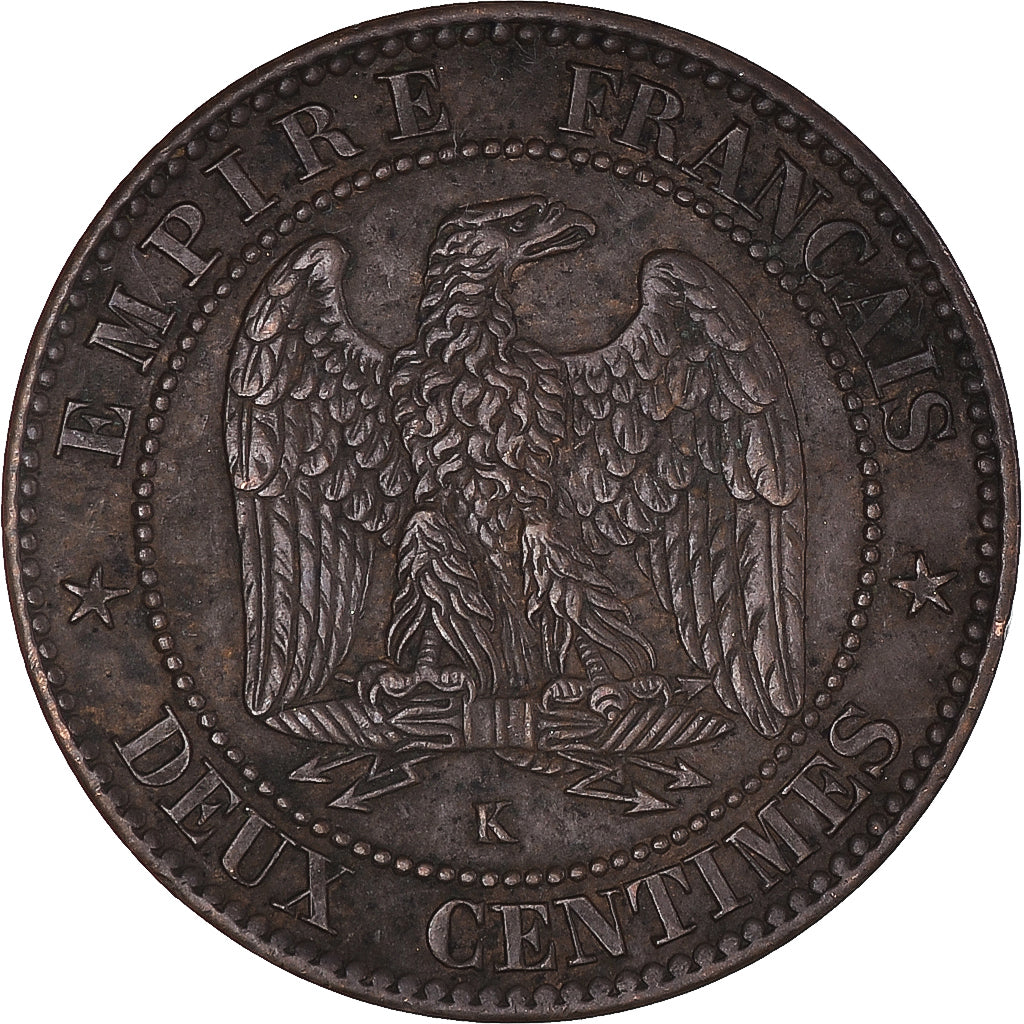 Coin, France, 2 Centimes, 1862, Bordeaux, EF(40-45), Bronze