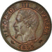 France, Napoleon III, Centime, 1855, Lyon, Bronze, AU(55-58), Gadoury:86