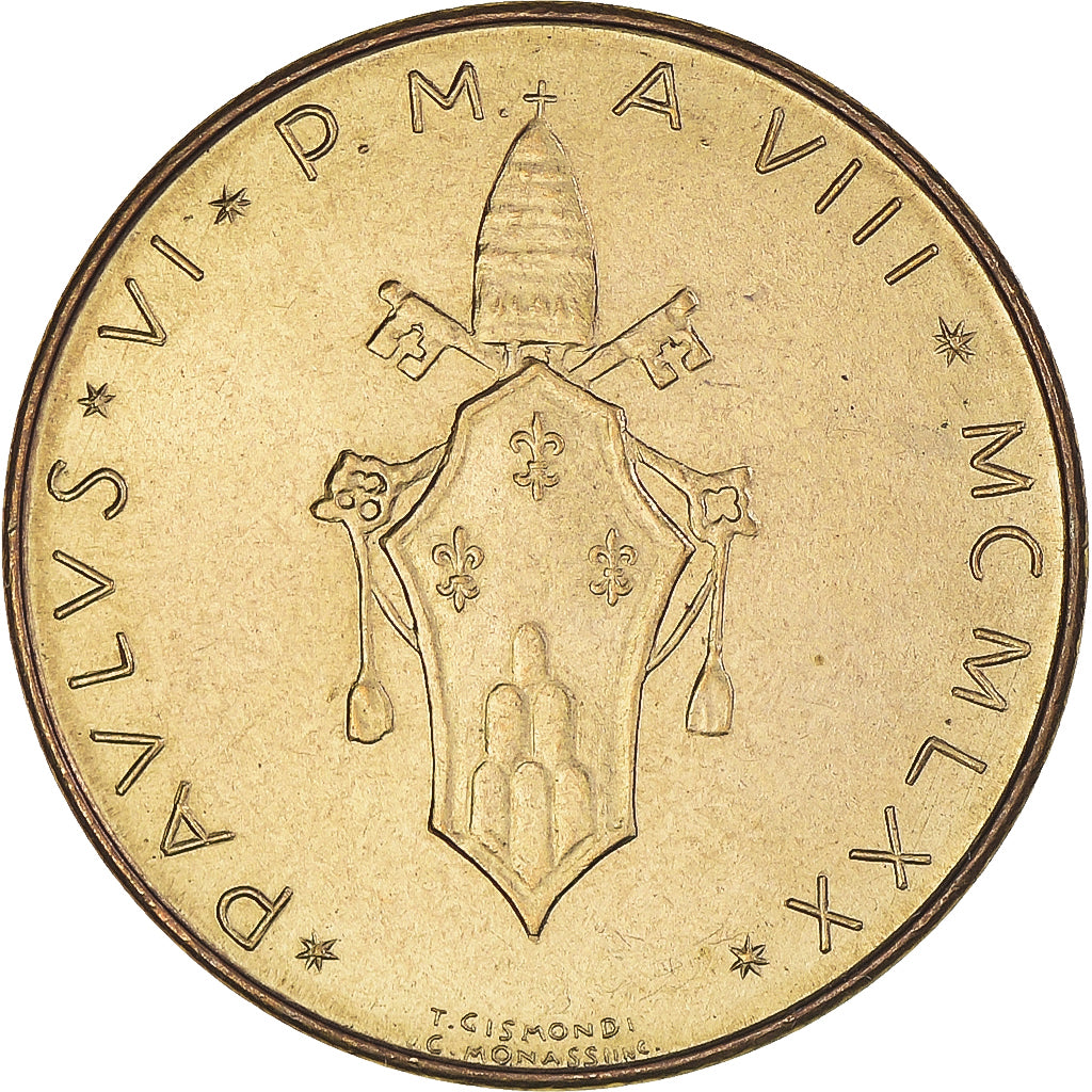 Coin, VATICAN CITY, Paul VI, 20 Lire, 1970, MS(63), Aluminum-Bronze, KM:120