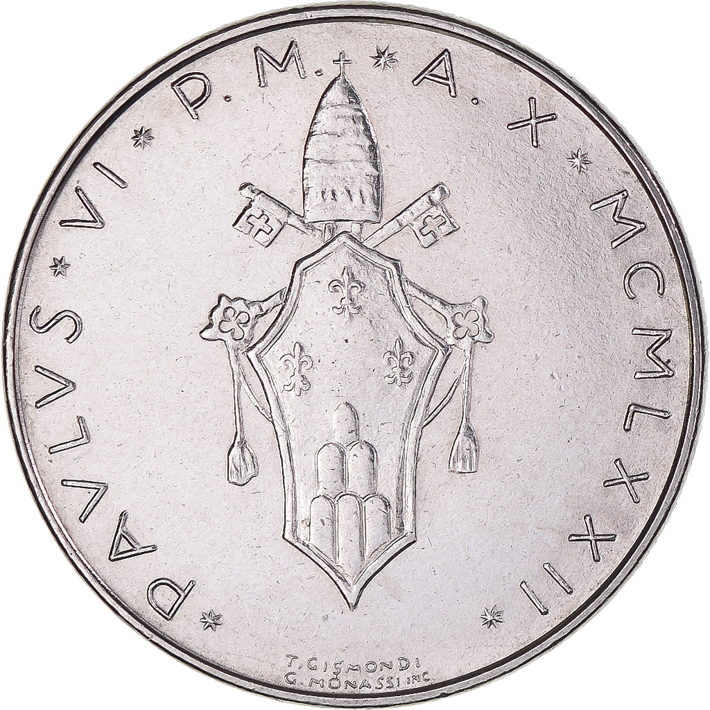 Coin, VATICAN CITY, Paul VI, 50 Lire, 1972, MS(63), Stainless Steel, KM:121