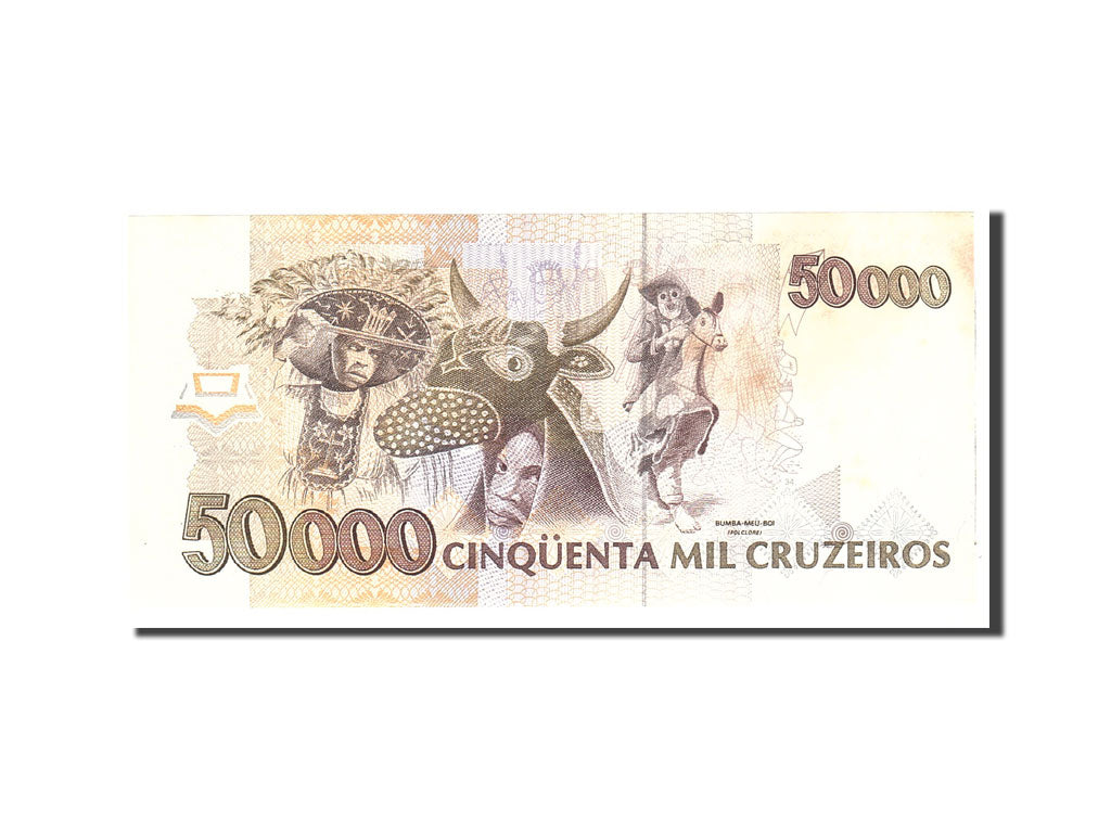 Banconote, Brasile, 50,000 Cruzeiros, 1992, KM:234a, Undated, FDS