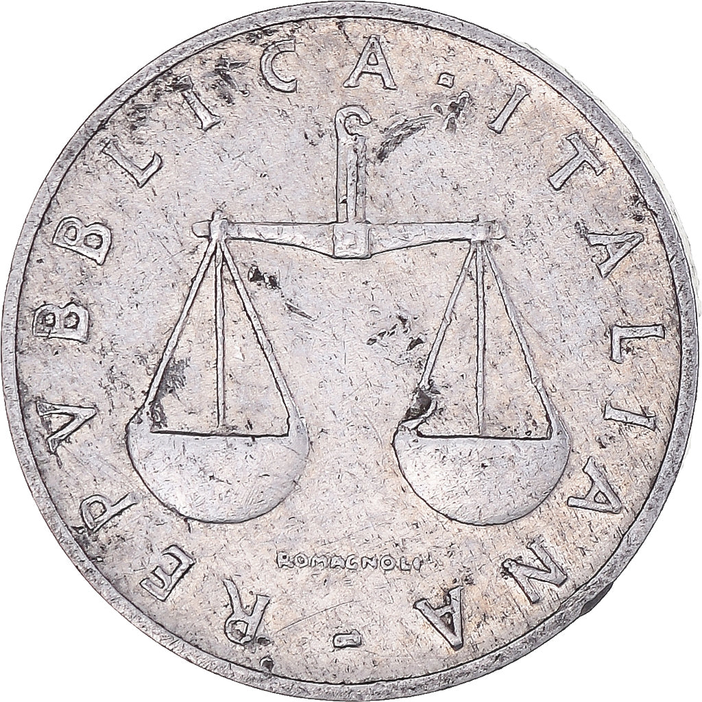Coin, Italy, Lira, 1959, Rome, VF(30-35), Aluminum, KM:91