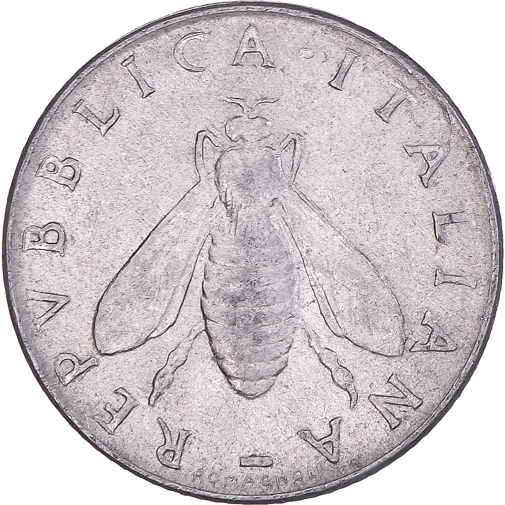 Coin, Italy, 2 Lire, 1955, Rome, EF(40-45), Aluminum, KM:94
