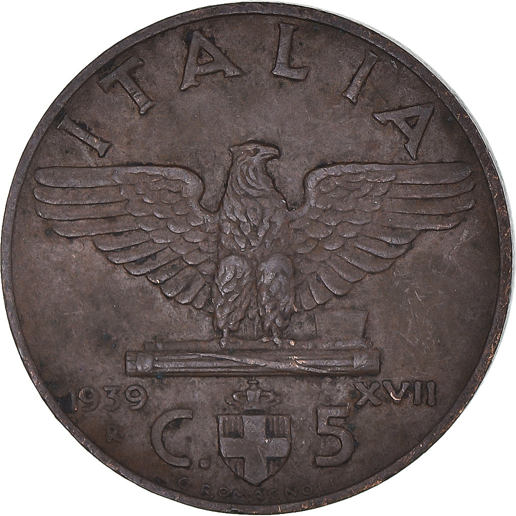 Moneta, Italia, Vittorio Emanuele III, 5 Centesimi, 1939, Rome, BB+