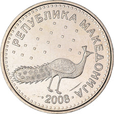 Coin, Macedonia, 10 Denari, 2008, MS(63), Copper-Nickel-Zinc, KM:31