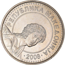 Coin, Macedonia, 50 Denari, 2008, MS(63), Brass, KM:32