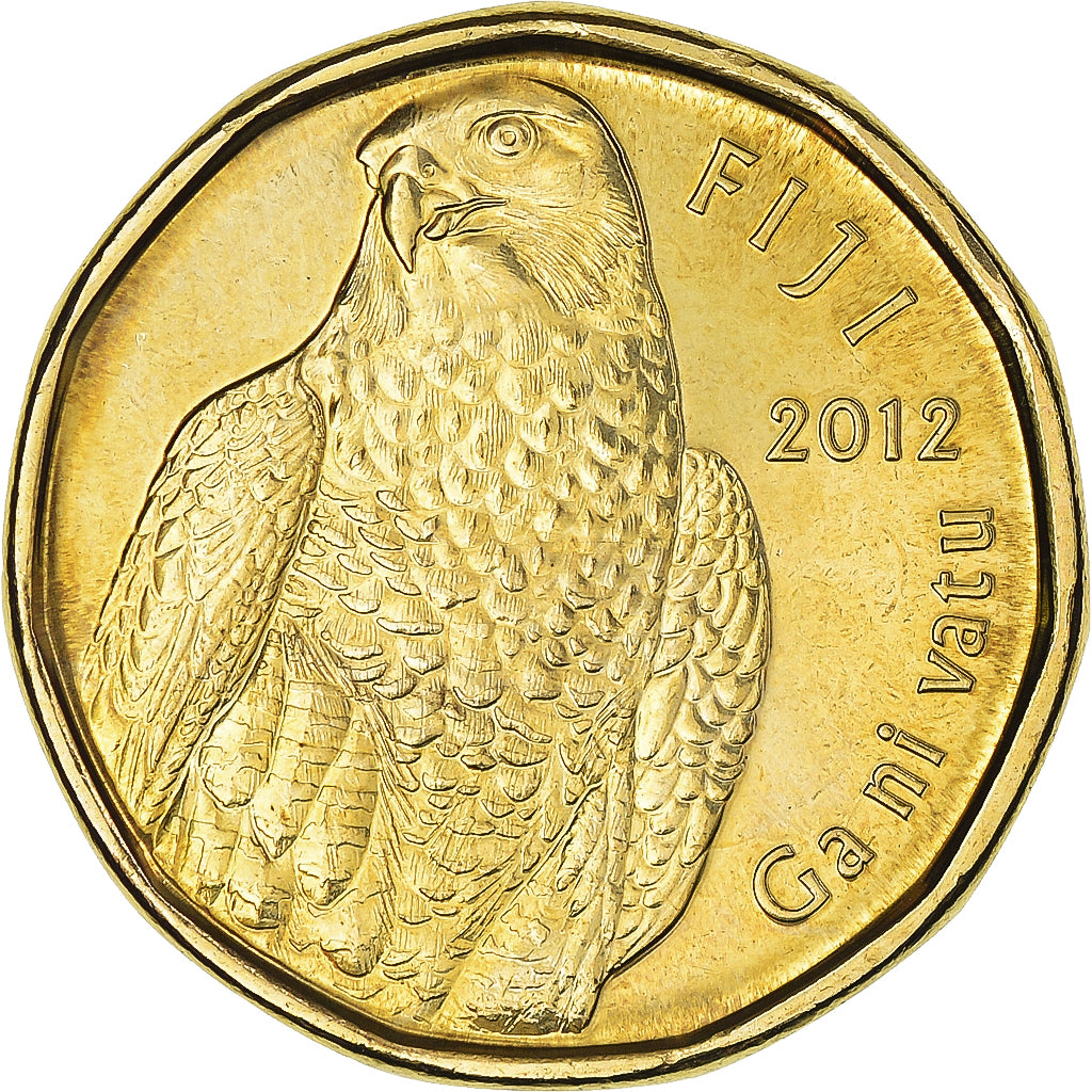 Coin, Fiji, 2 Dollars, 2012, MS(63), Brass plated steel, KM:337