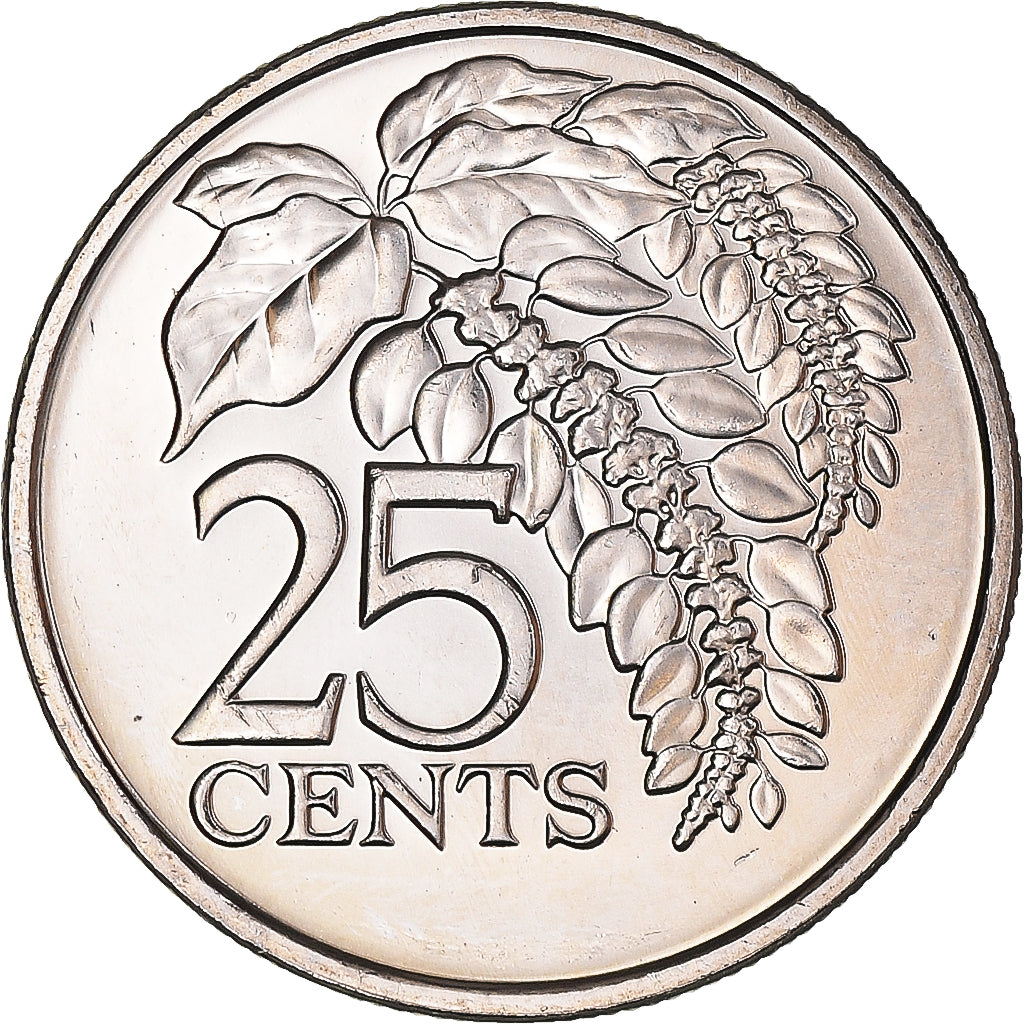 Coin, TRINIDAD & TOBAGO, 25 Cents, 2008, MS(65-70), Copper-nickel, KM:32