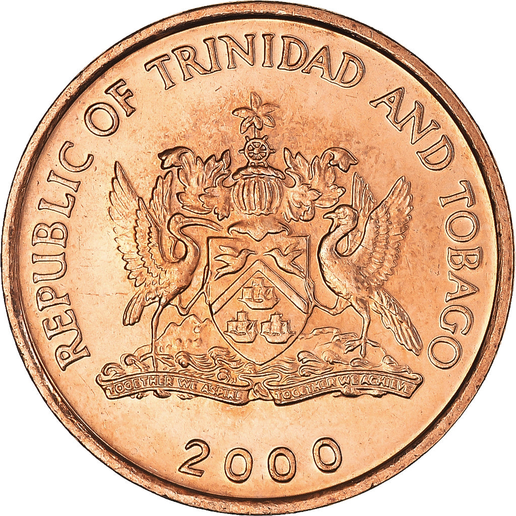 Coin, TRINIDAD & TOBAGO, 5 Cents, 2000, MS(65-70), Bronze, KM:30