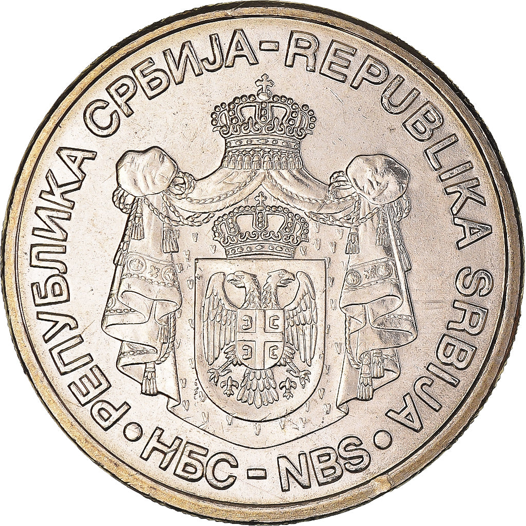 Coin, Serbia, 20 Dinara, 2006, MS(63), Copper-Nickel-Zinc, KM:42
