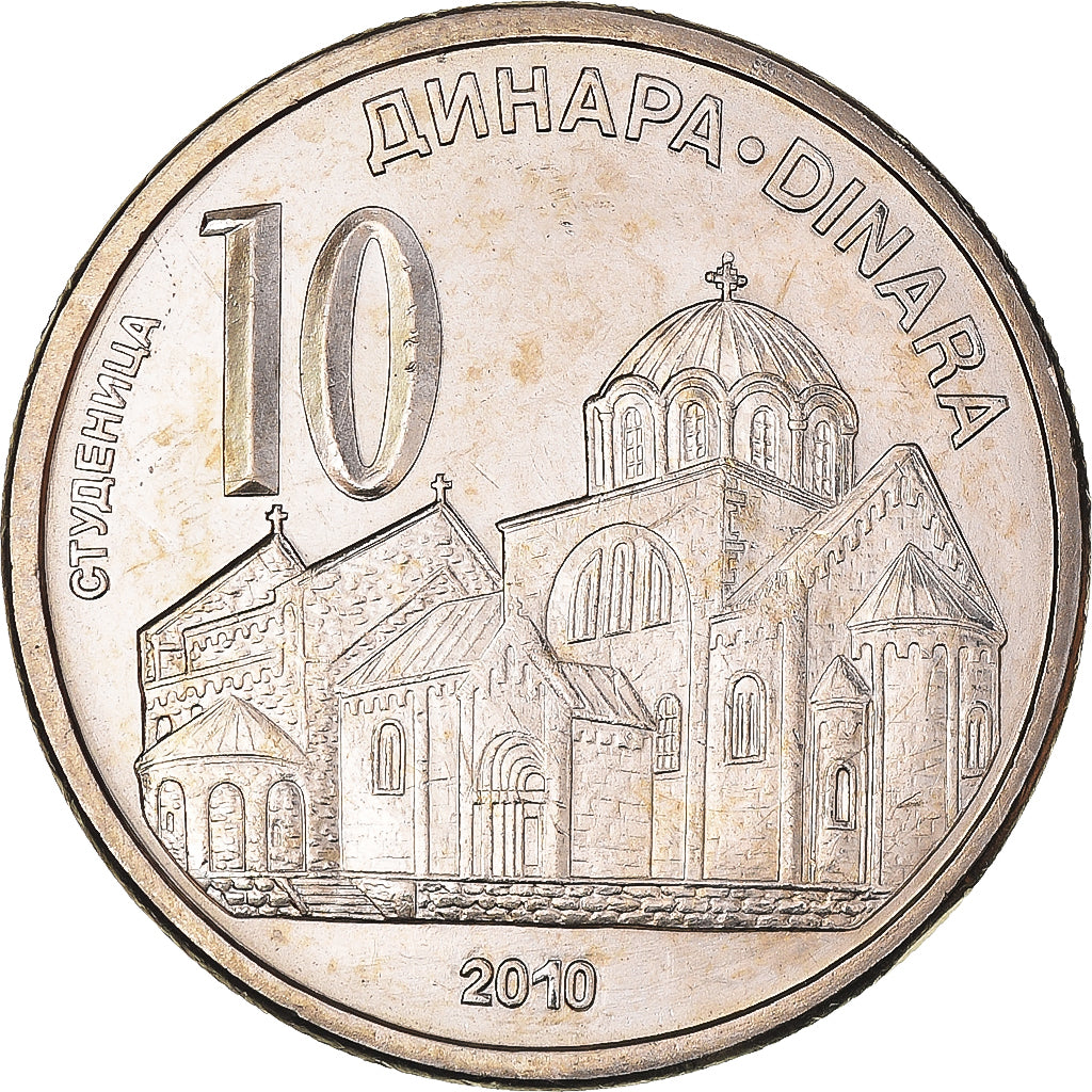 Moneda, Serbia, 10 Dinara, 2010, SC, Cobre - níquel - cinc, KM:41