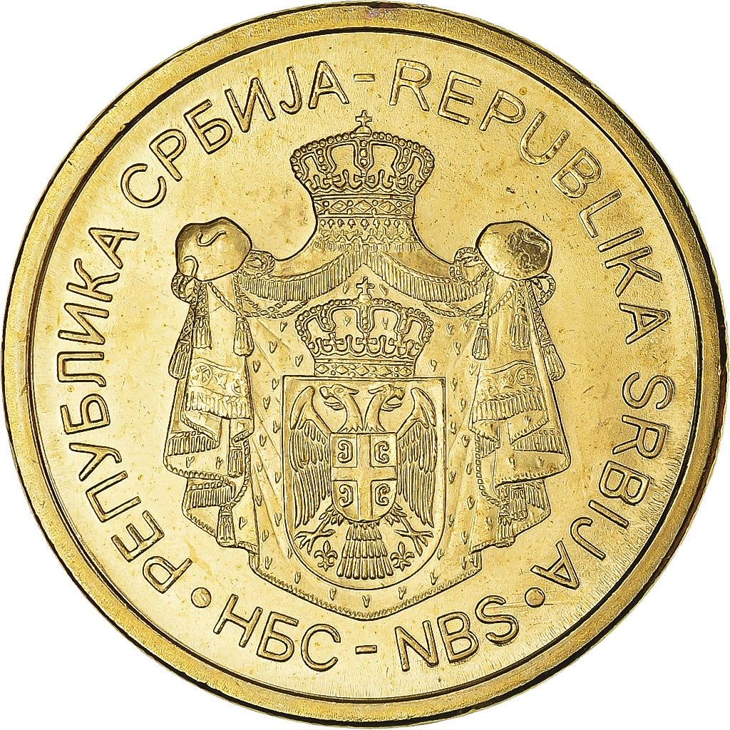 Monnaie, Serbie, 5 Dinara, 2013, FDC, Acier plaqué laiton, KM:56a