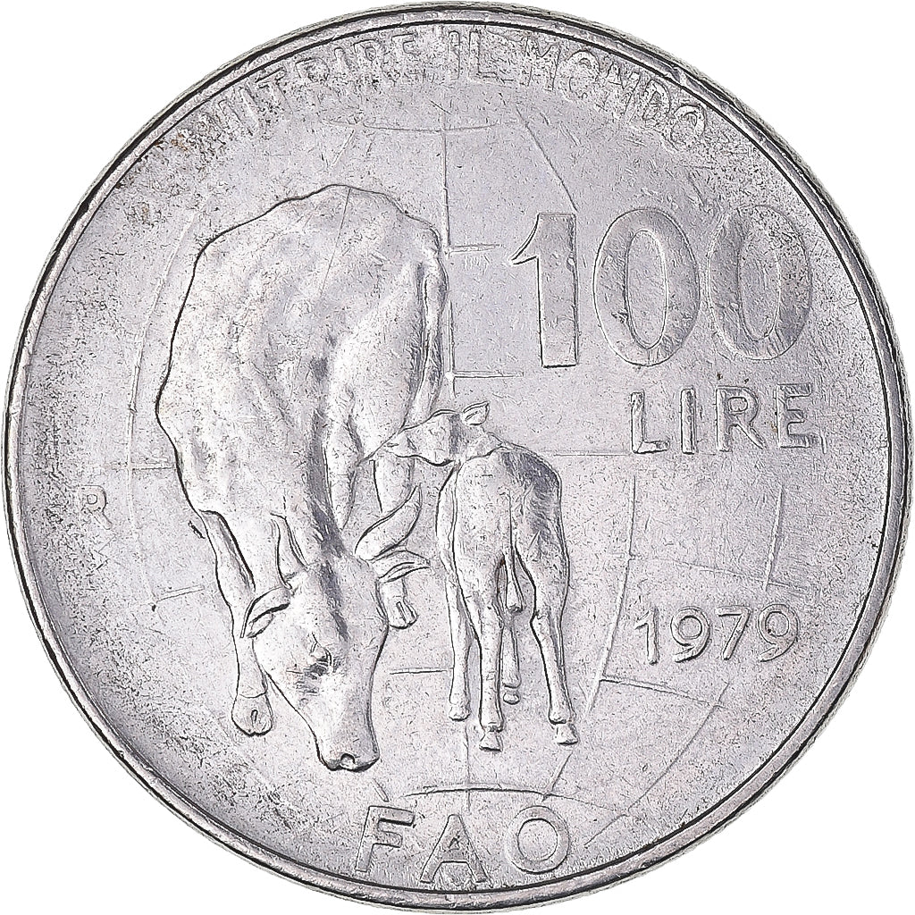 Munten, Italië, 100 Lire, 1979, Rome, FAO, ZF, Stainless Steel, KM:106