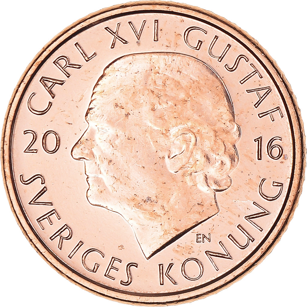 Moeda, Suécia, Krona, 2016, MS(65-70), Aço Cromado a Cobre, KM:928