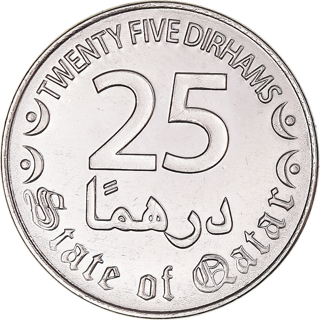 Coin, Qatar, 25 Dirhams, 1437 (2016), MS(65-70), Acier plaqué nickel, KM:83