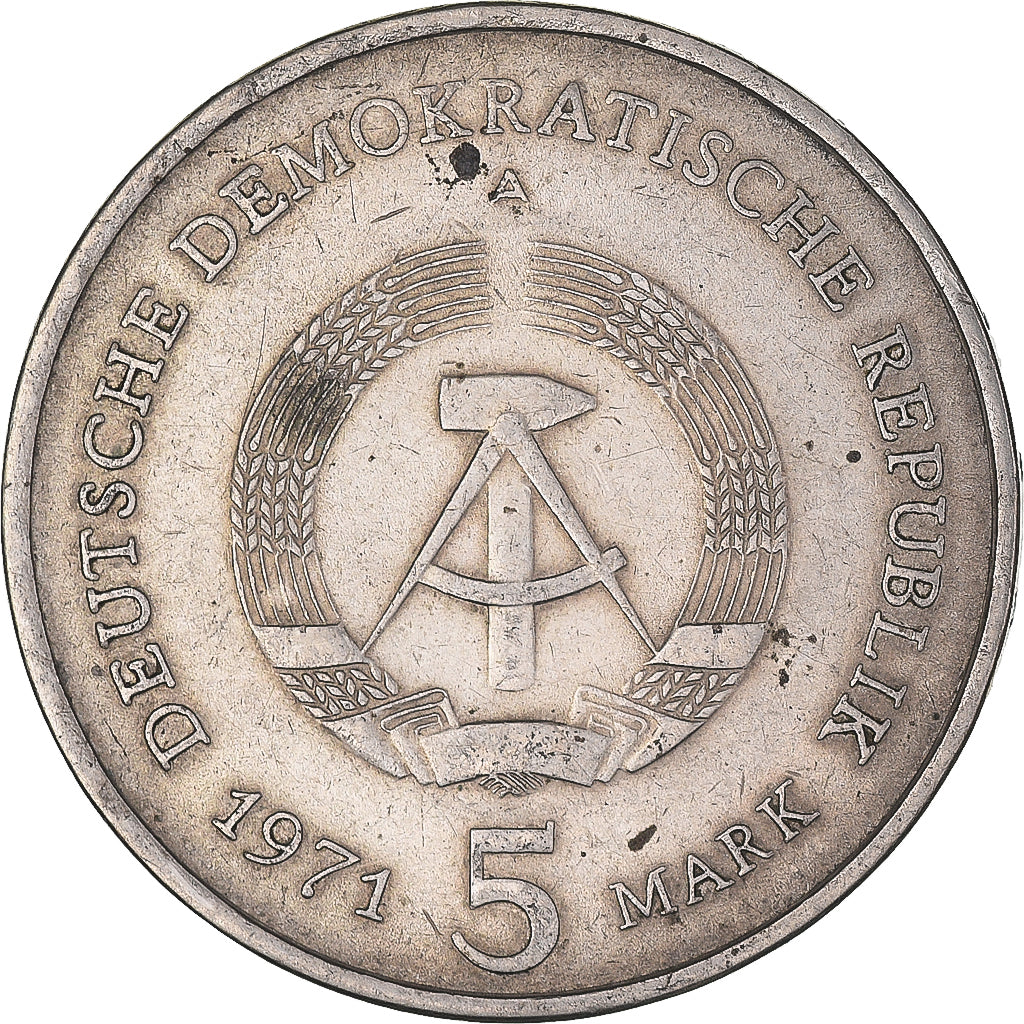 Coin, GERMAN-DEMOCRATIC REPUBLIC, 5 Mark, 1971, Berlin, VF(30-35)