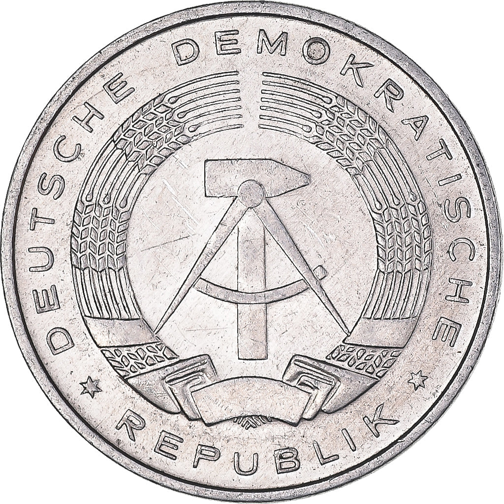 Moneta, REPUBBLICA DEMOCRATICA TEDESCA, 10 Pfennig, 1989, Berlin, BB, Alluminio