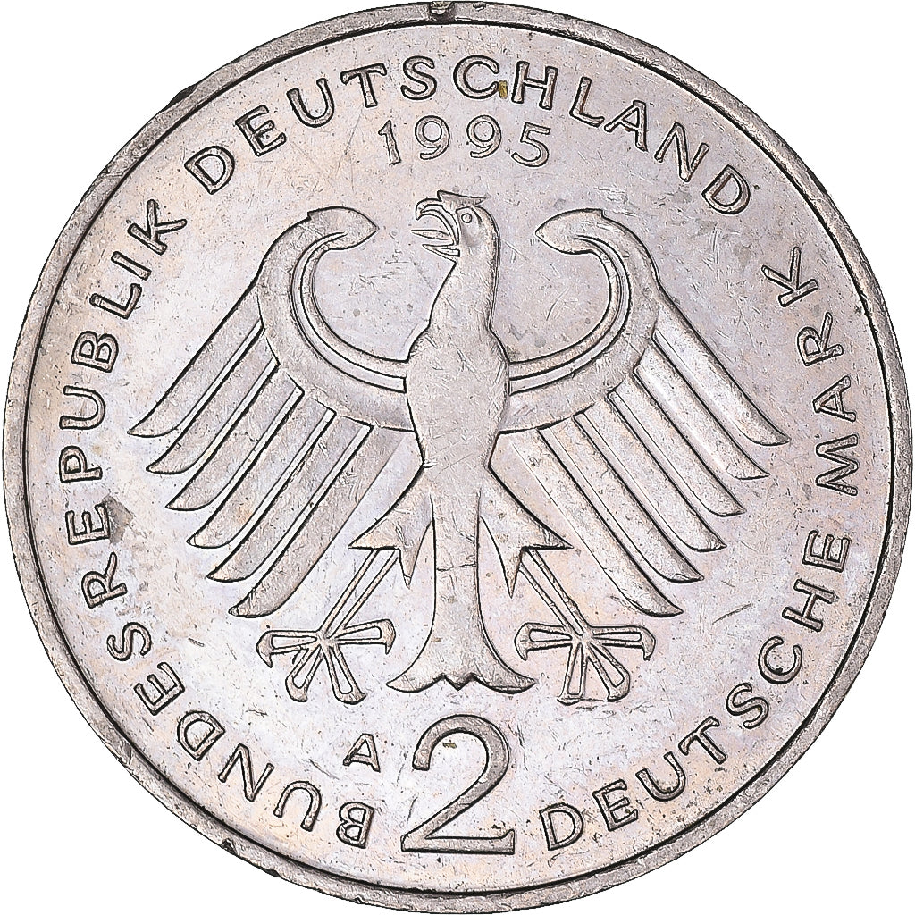 Coin, GERMANY - FEDERAL REPUBLIC, 2 Mark, 1995, Berlin, Willy Brandt.