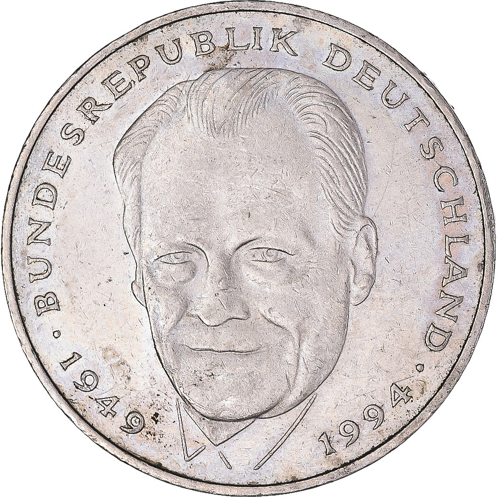 Coin, GERMANY - FEDERAL REPUBLIC, 2 Mark, 1995, Karlsruhe, Willy Brandt.