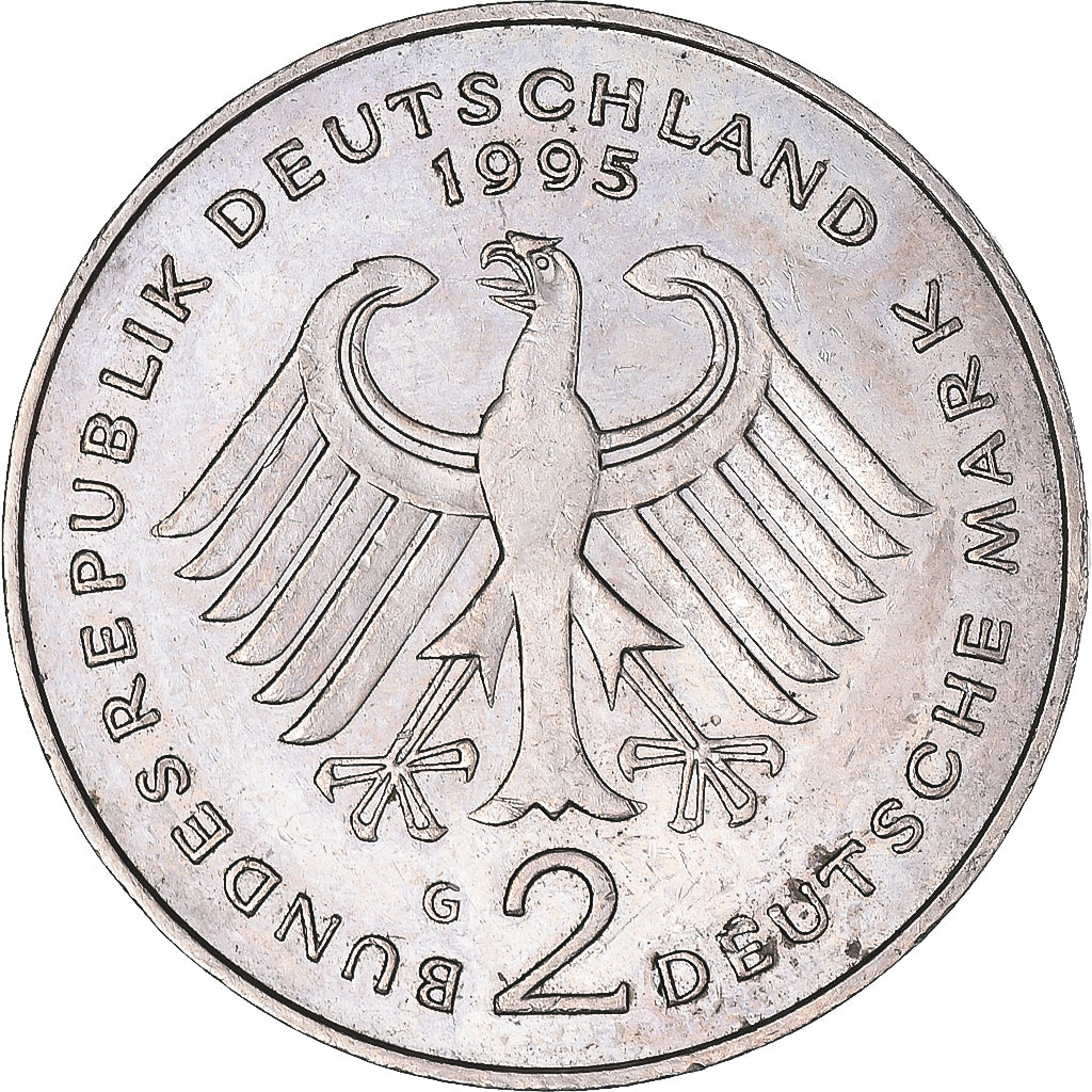 Coin, GERMANY - FEDERAL REPUBLIC, 2 Mark, 1995, Karlsruhe, Willy Brandt.