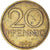 Moneda, REPÚBLICA DEMOCRÁTICA ALEMANA, 20 Pfennig, 1969, Berlin, BC+, Latón