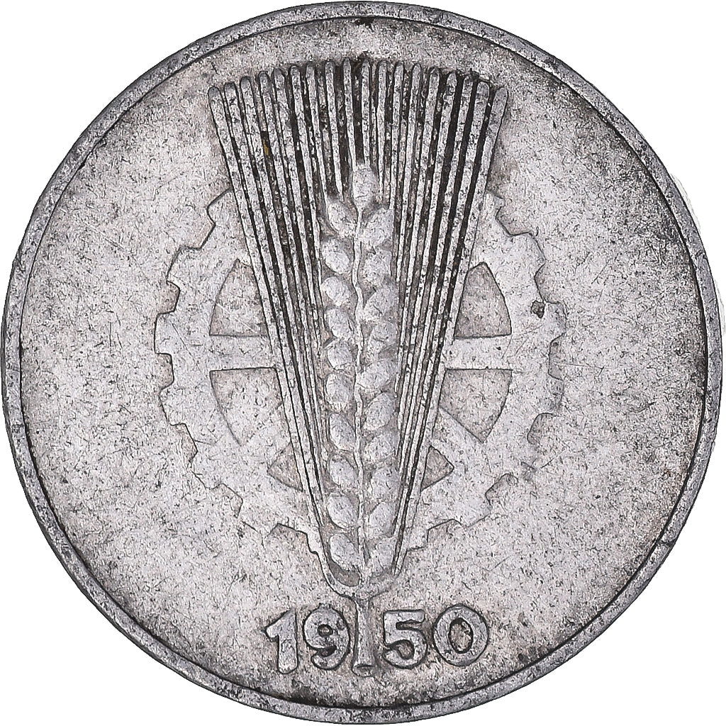 Moeda, ALEMANHA - REPÚBLICA DEMOCRÁTICA, 10 Pfennig, 1950, Muldenhütten