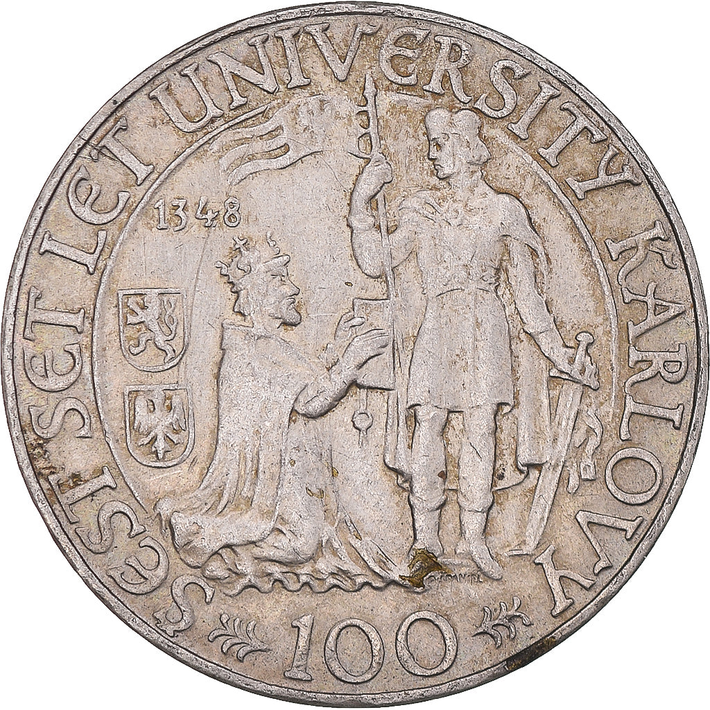 Moneta, Cecoslovacchia, 100 Korun, 1948, SPL-, Argento, KM:26