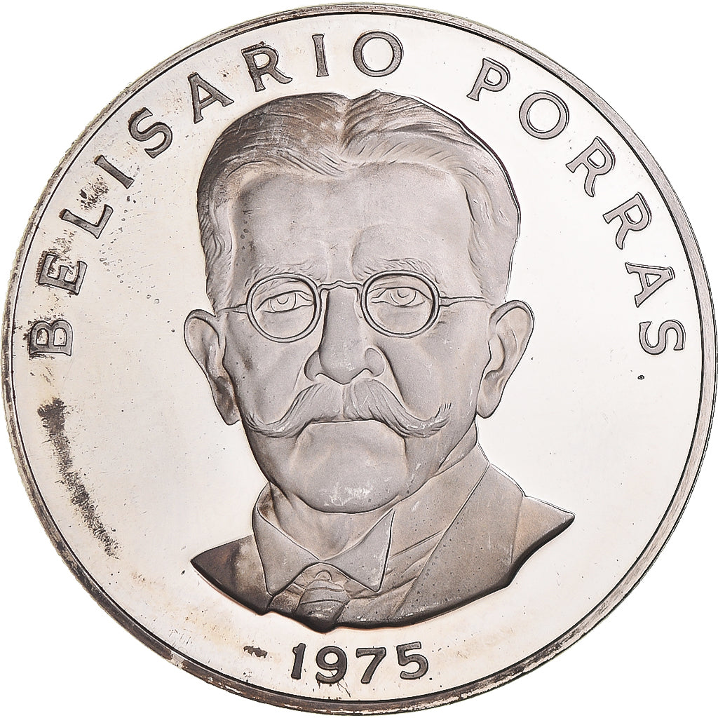 Moneta, Panama, 5 Balboas, 1975, U.S. Mint, BE, SPL-, Argento, KM:40.1a