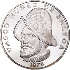 Moeda, Panamá, Balboa, 1975, U.S. Mint, BE, MS(63), Prata, KM:39.1a