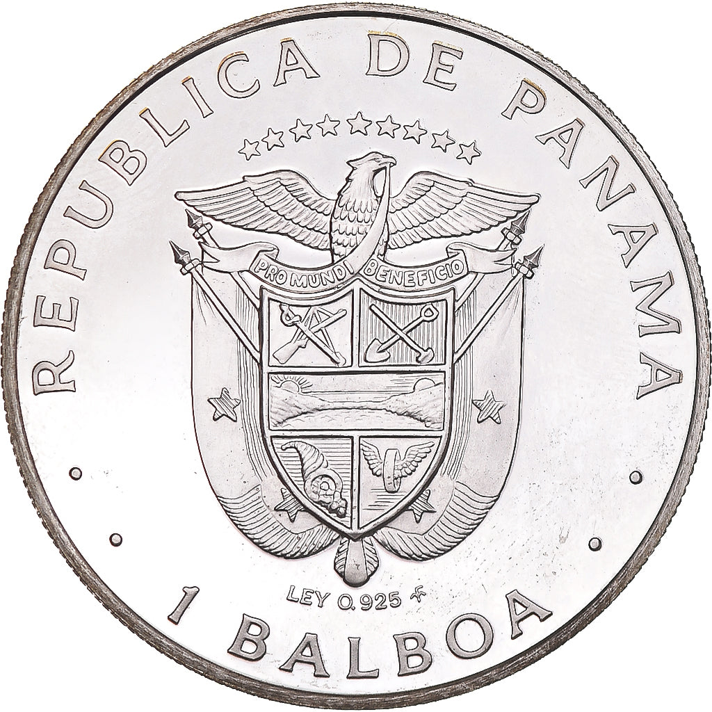 Moeda, Panamá, Balboa, 1975, U.S. Mint, BE, MS(63), Prata, KM:39.1a