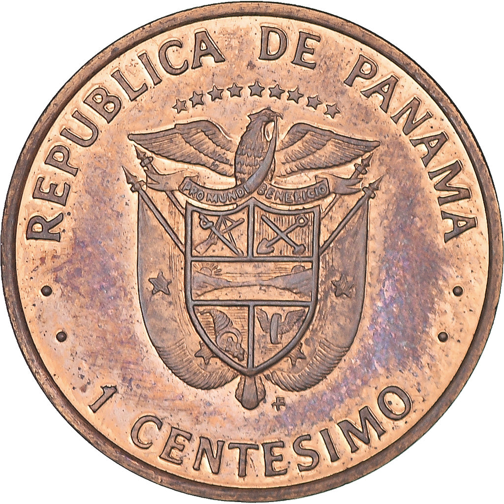 Coin, Panama, Centesimo, 1975, Franklin Mint, BE, MS(63), Copper Plated Zinc