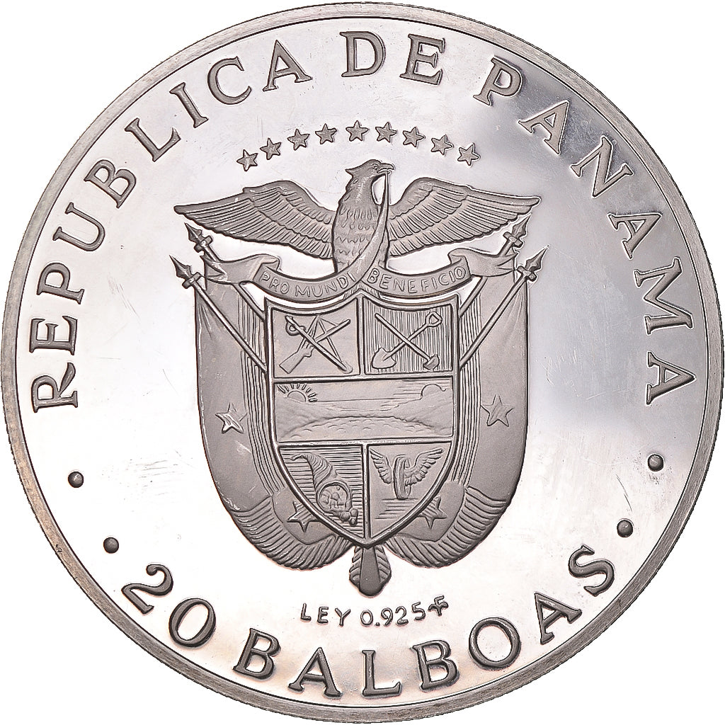 Coin, Panama, 20 Balboas, 1975, U.S. Mint, Simon Bolivar 1783-1830.BE