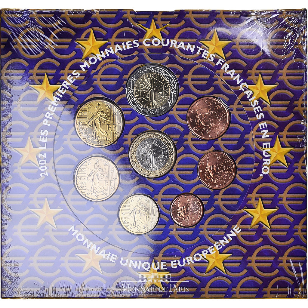 Francia, Monnaie de Paris, Euro-Set, 2002, BU, FDC, Sin información