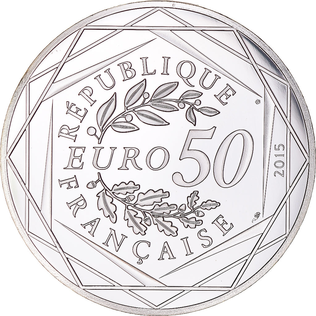 France, 50 Euro, Astérix, Paix, 2015, Paris, FDC, MS(65-70), Silver