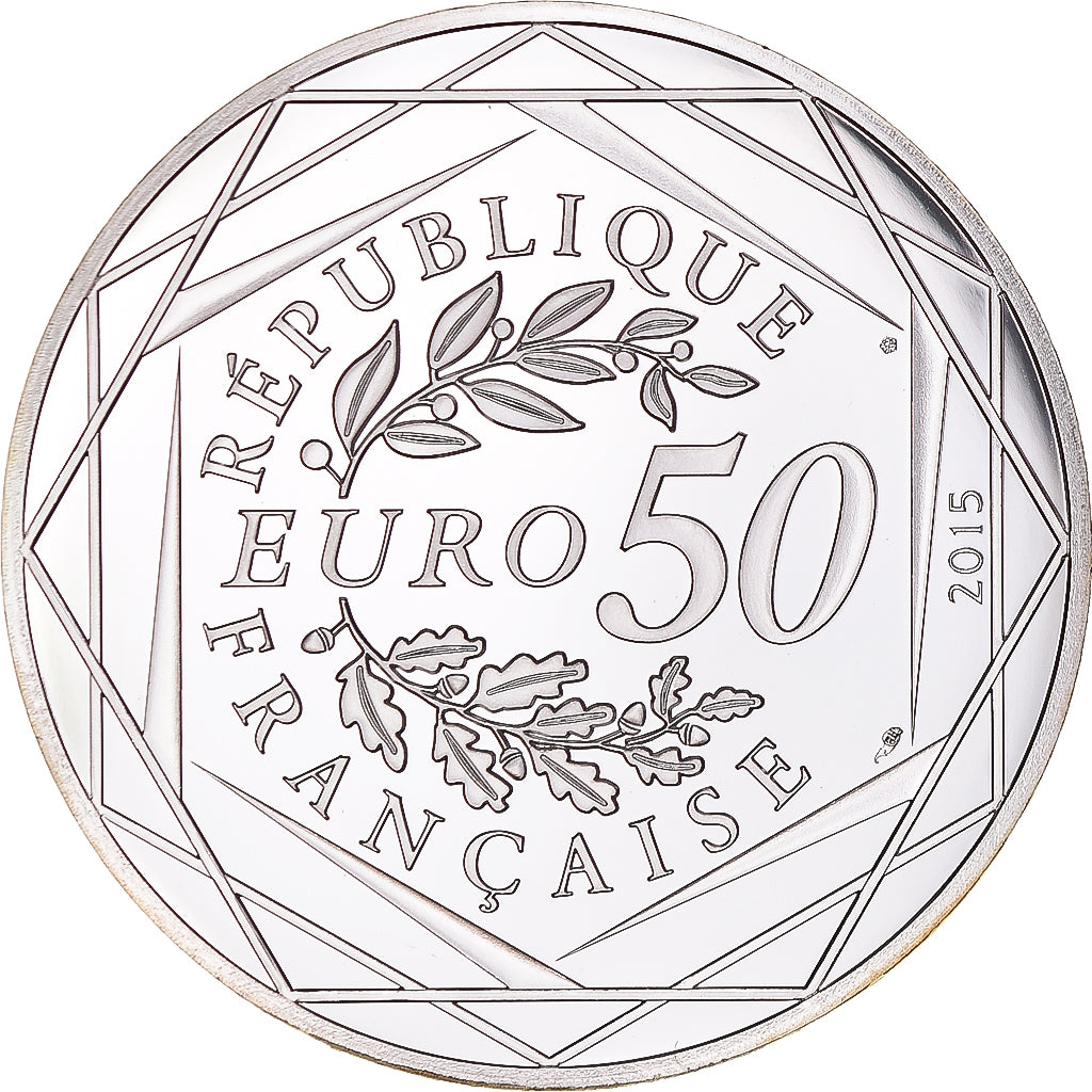France, 50 Euro, Astérix, Paix, 2015, Paris, FDC, MS(65-70), Silver