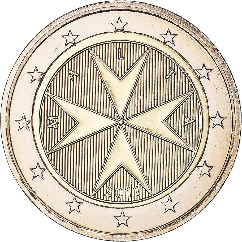 Malta, 2 Euro, 2011, CROIX DE MALTE, MS(65-70), Bimetaliczny