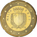 Malta, 20 Euro Cent, 2011, MS(65-70), Mosiądz